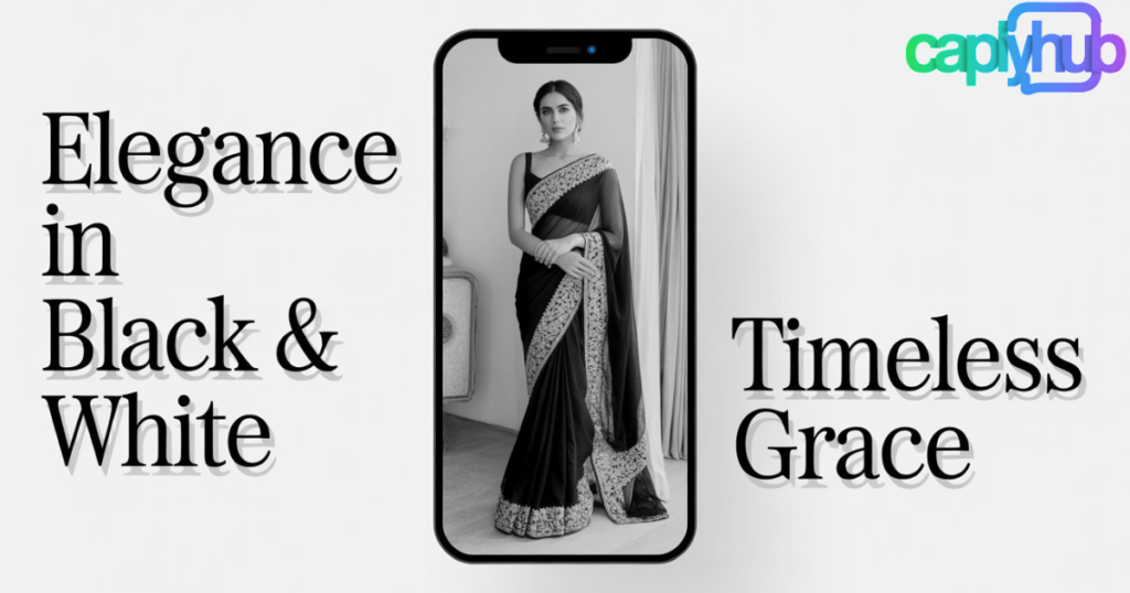 Black and White Saree Captions for Instagram